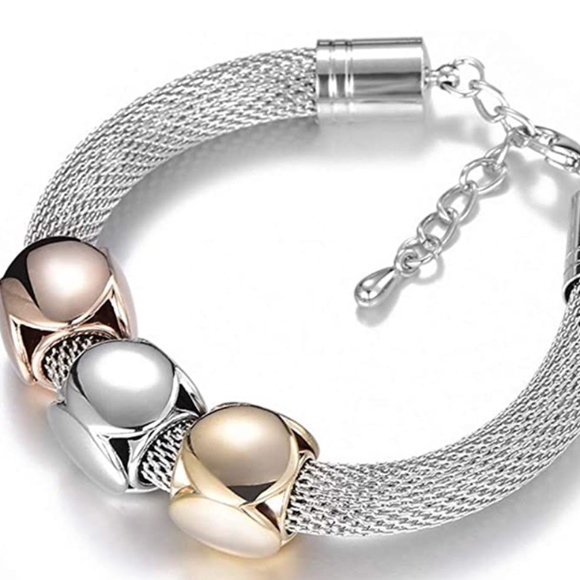 Silver Plated Bead Charms Bracelet - Picture 2 of 6